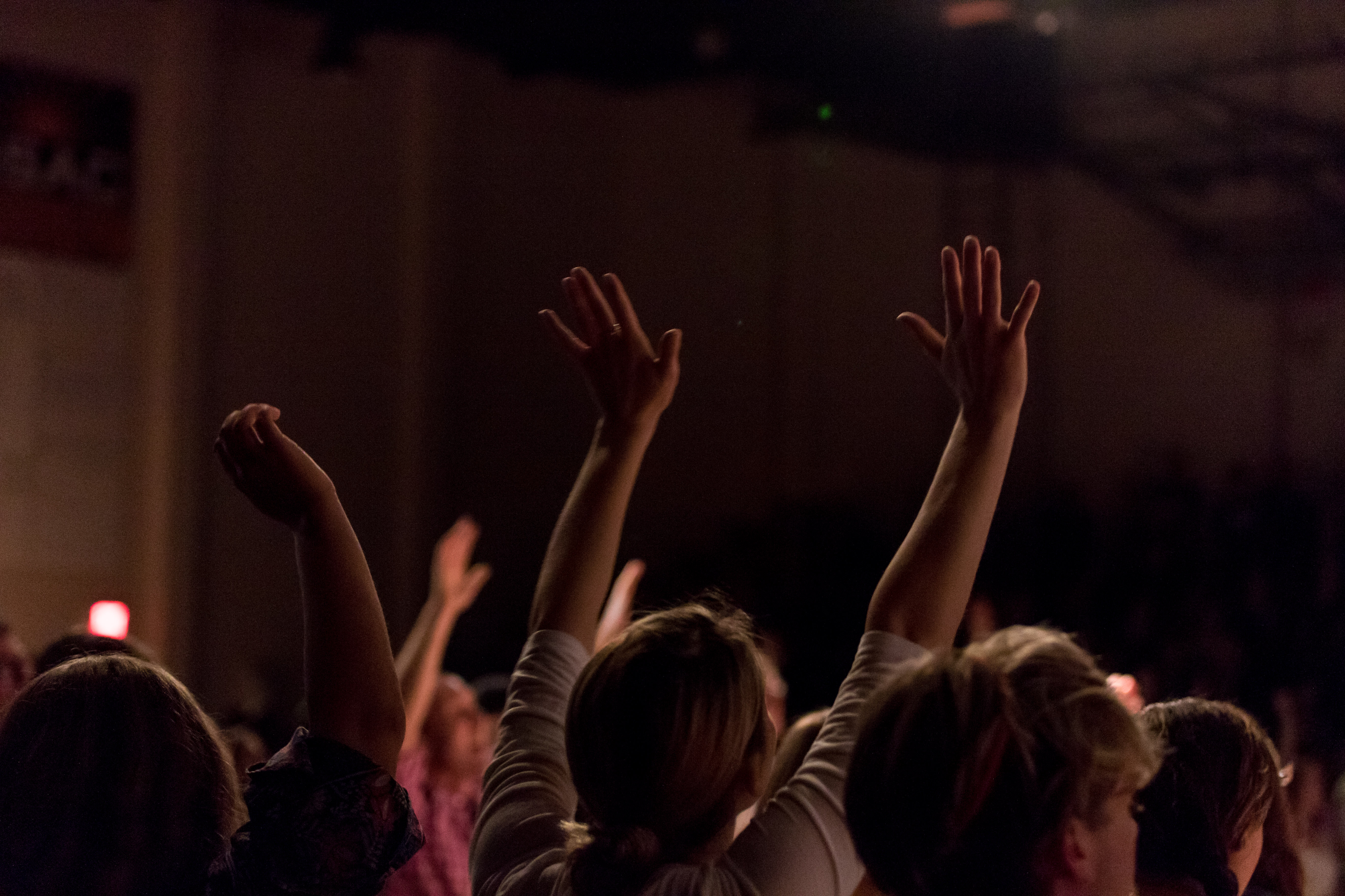 students worshiping at chapel